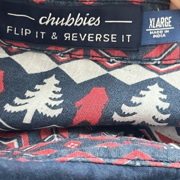Chubbies Reversible Long Sleeve Button Down Shirt Mens XL Western Pearl‎ Snap - Picture 13 of 16